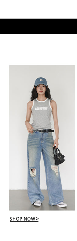 blue ripped jeans