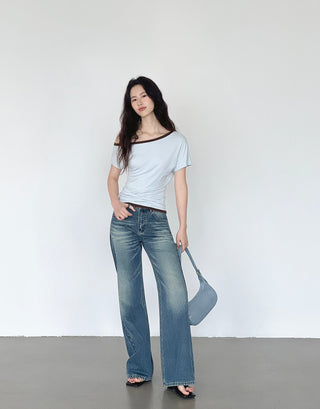 patchwork shoulder top