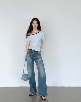 patchwork shoulder top