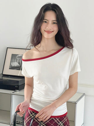 patchwork shoulder top