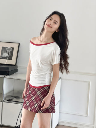 patchwork shoulder top