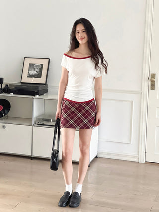 patchwork shoulder top
