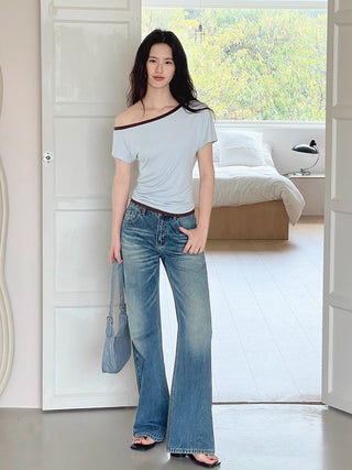 patchwork shoulder top