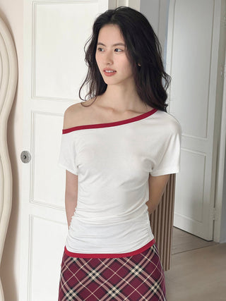 patchwork shoulder top