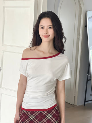 patchwork shoulder top