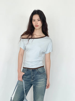 patchwork shoulder top