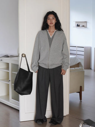 gray mop pants