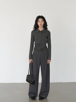 gray mop pants
