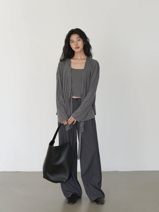 gray mop pants