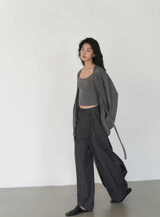 gray mop pants