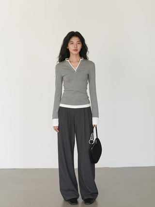 gray mop pants