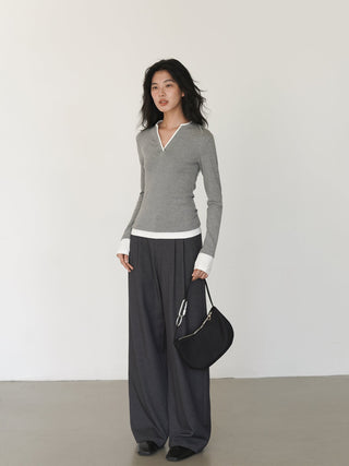 gray mop pants