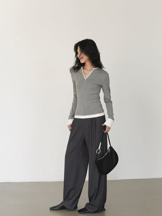gray mop pants