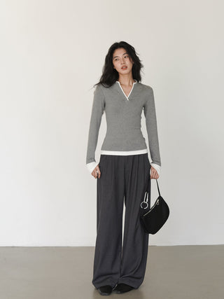gray mop pants