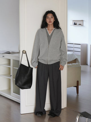 gray mop pants