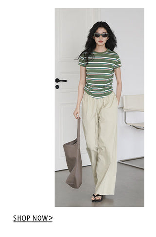 elastic wide pants