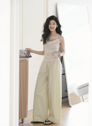 elastic wide pants