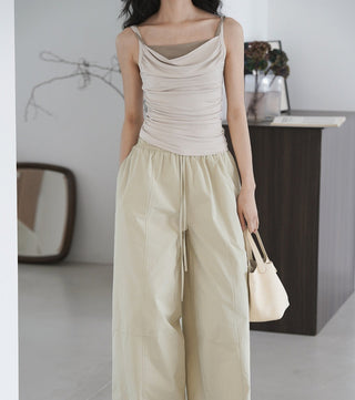 elastic wide pants