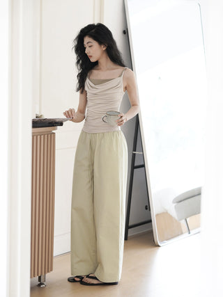 elastic wide pants
