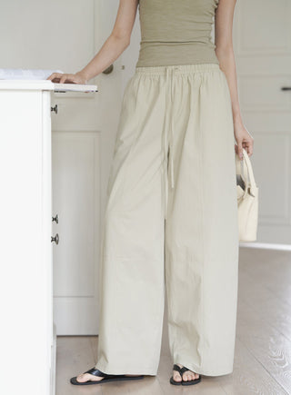 elastic wide pants