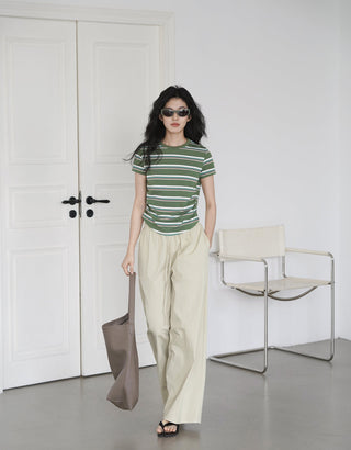 elastic wide pants