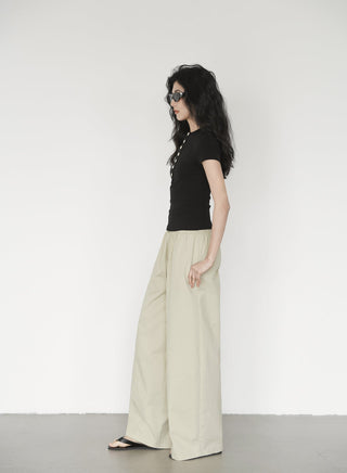 elastic wide pants