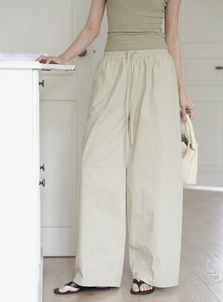 elastic wide pants