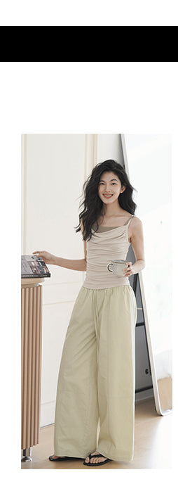 elastic wide pants