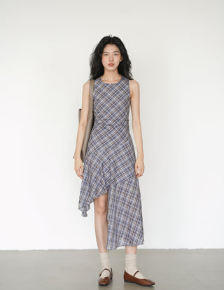 plaid sleeveless dress