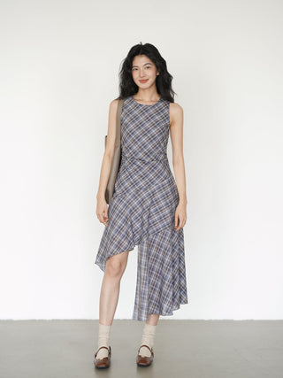 plaid sleeveless dress