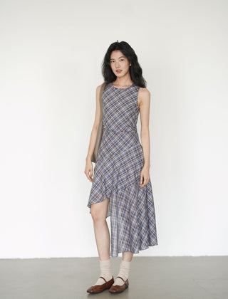 plaid sleeveless dress