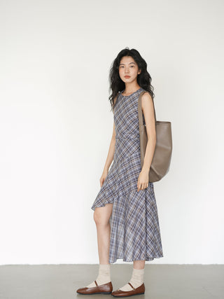 plaid sleeveless dress