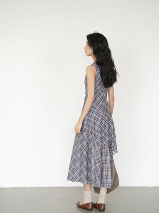 plaid sleeveless dress