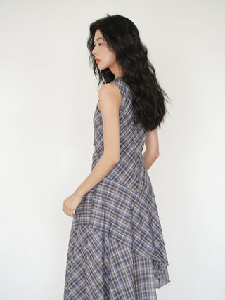 plaid sleeveless dress