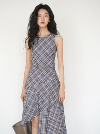 plaid sleeveless dress
