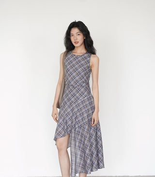 plaid sleeveless dress