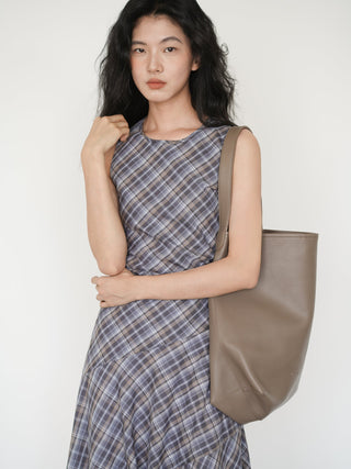 plaid sleeveless dress