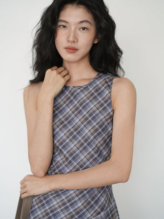 plaid sleeveless dress
