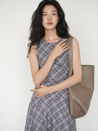 plaid sleeveless dress
