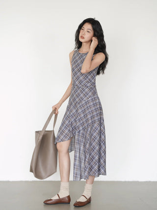 plaid sleeveless dress