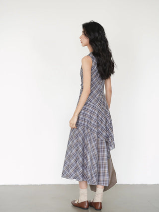 plaid sleeveless dress