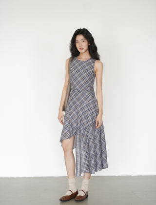 plaid sleeveless dress