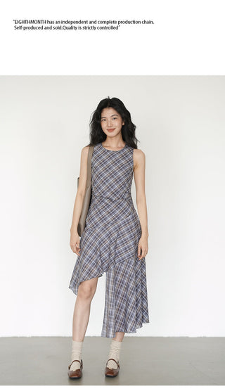 plaid sleeveless dress