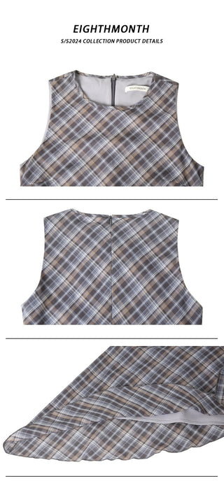 plaid sleeveless dress