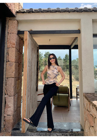 drawstring bell-bottoms