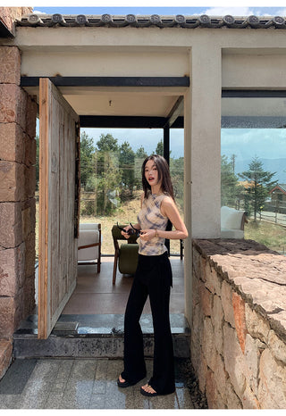 drawstring bell-bottoms