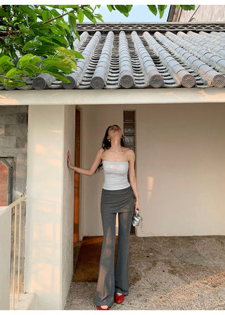 drawstring bell-bottoms
