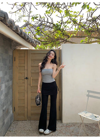 drawstring bell-bottoms