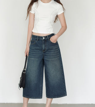 blue cropped pants