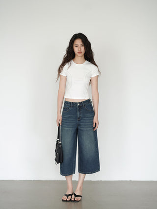 blue cropped pants